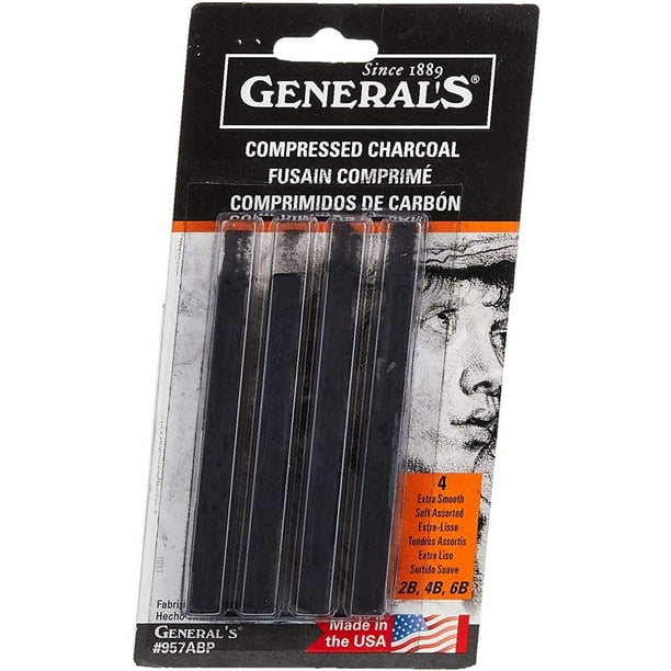 2 Pack of Charcoal Pencils 2/Pkg 4B 